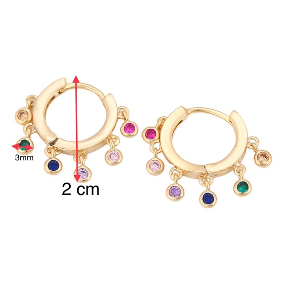 18k Gold-plated Hoops Earrings - Picture 4 of 6